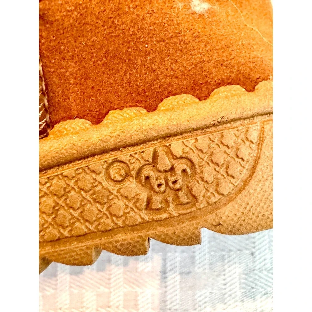 Toddler Girls Chestnut Faux Shearling Boots Flower EUR 22 Size 23 Brown